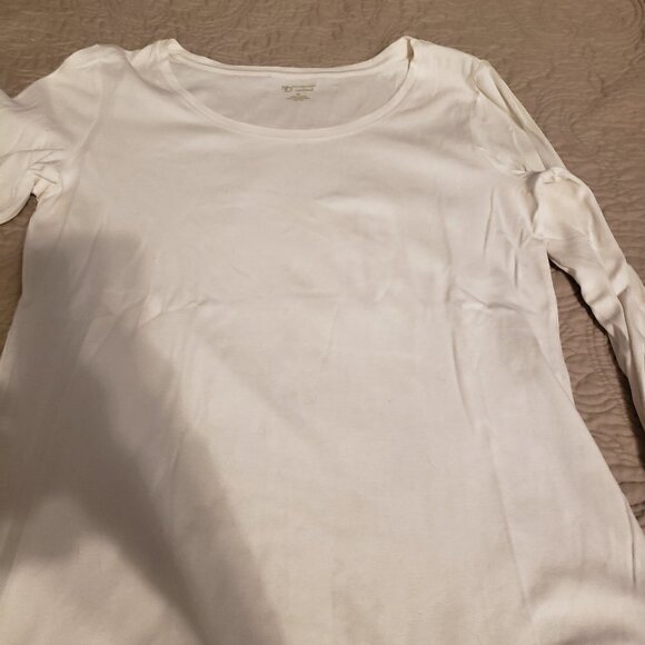 New Direction weekend Long Sleeve Scoop Neck layering tee -  Ivory Size XL - Picture 1 of 5